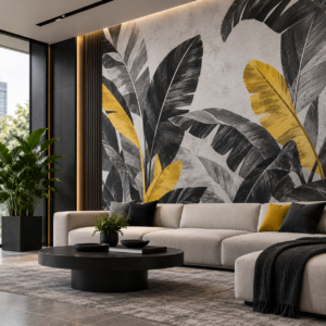 Modern Black Gold Backlit Reception Wall Logo Decor
